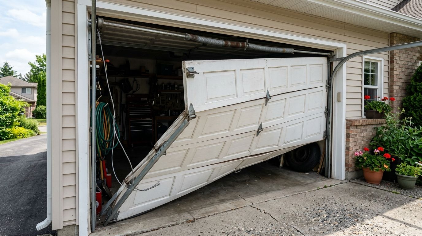 garage door crooked or uneven