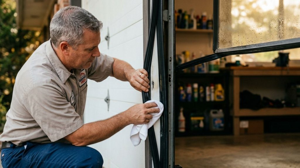 Garage door weather stripping causing jerky opening movement